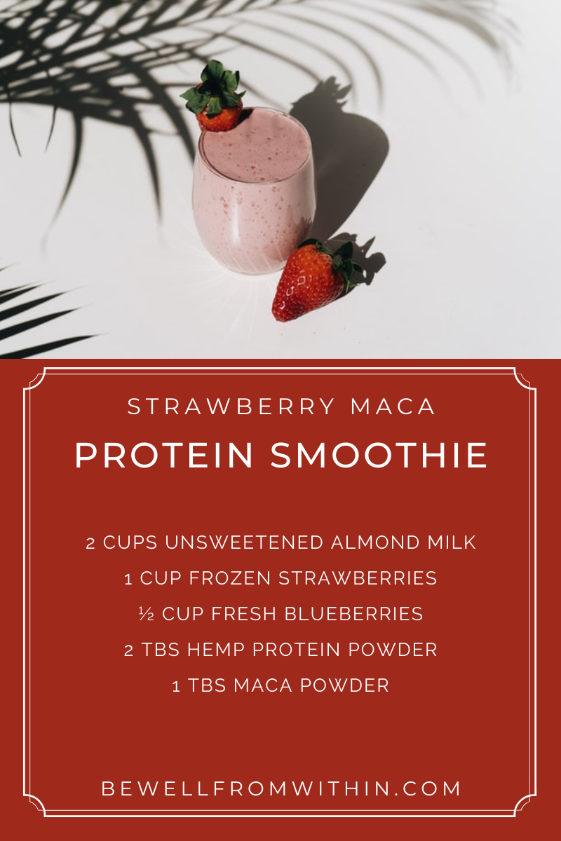 Strawberry Maca Protein Smoothie